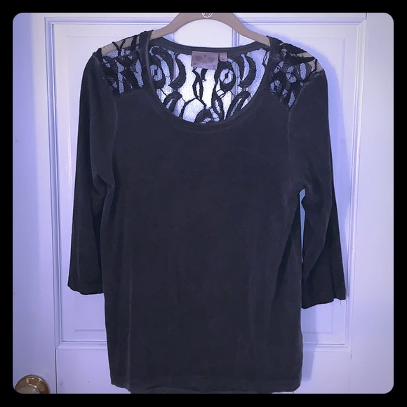 💛3/4 sleeve women’s top with lace back - Picture 1 of 2